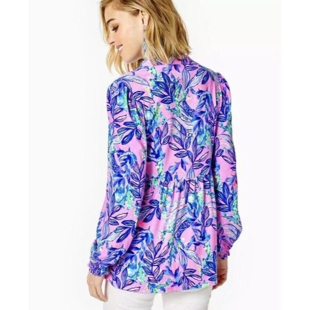 Lilly Pulitzer Winona Knit Floral Babydoll Tunic Top Size S - Picture 3 of 12